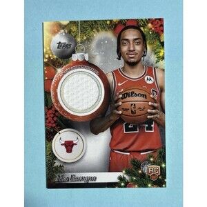 2025-26 Topps Holiday Bulls Noa Essengue Player Worn Relic RC Card#PR-NE